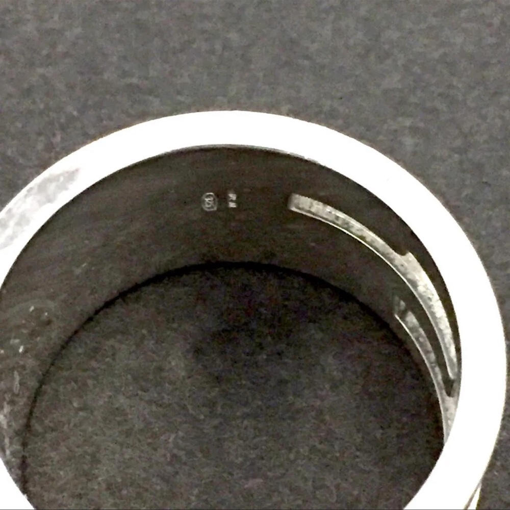GUCCI G Logo SZ 4.5 US Sterling Silver Band 925 Wide Ring - Picture 5 of 16